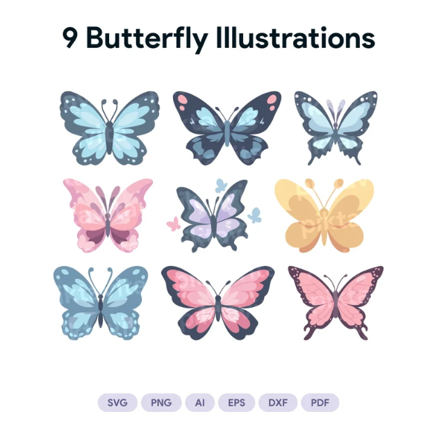 Butterfly SVG, Butterfly Bundle SVG Files, Butterfly Files for Cricut